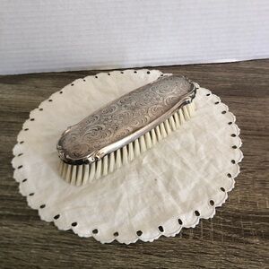 Vintage Silver Tone Ornate Clothing Brush